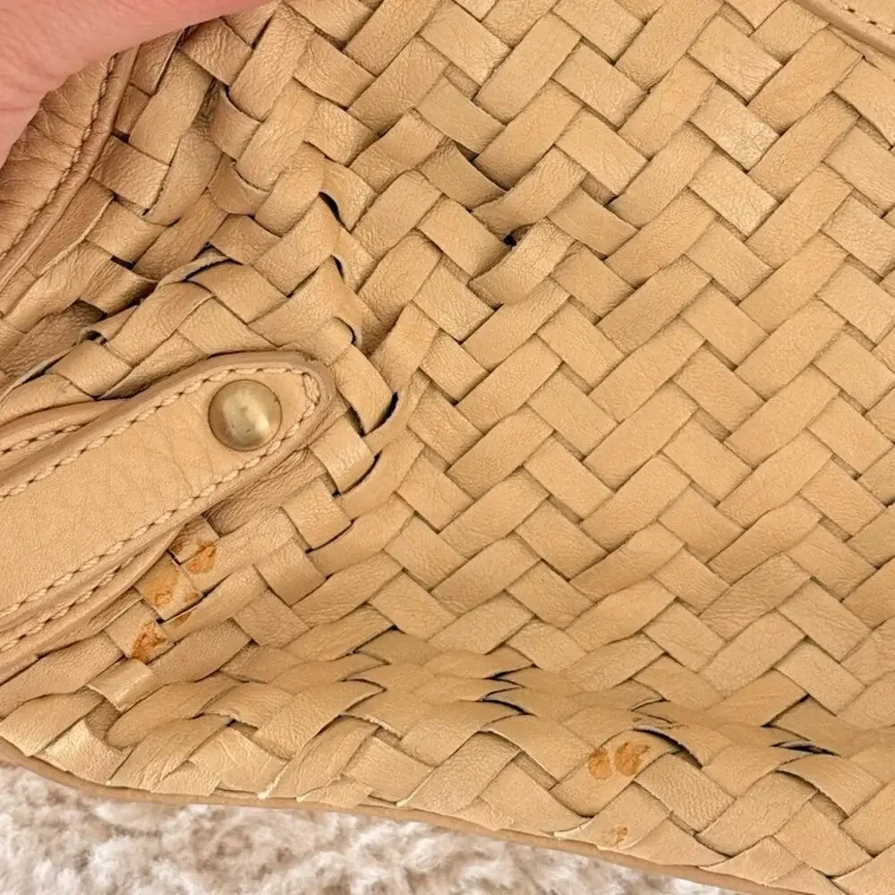 Cole Haan‎ Vintage Y2K Villageweave SU06 Woven Leather Hobo Bag Tan